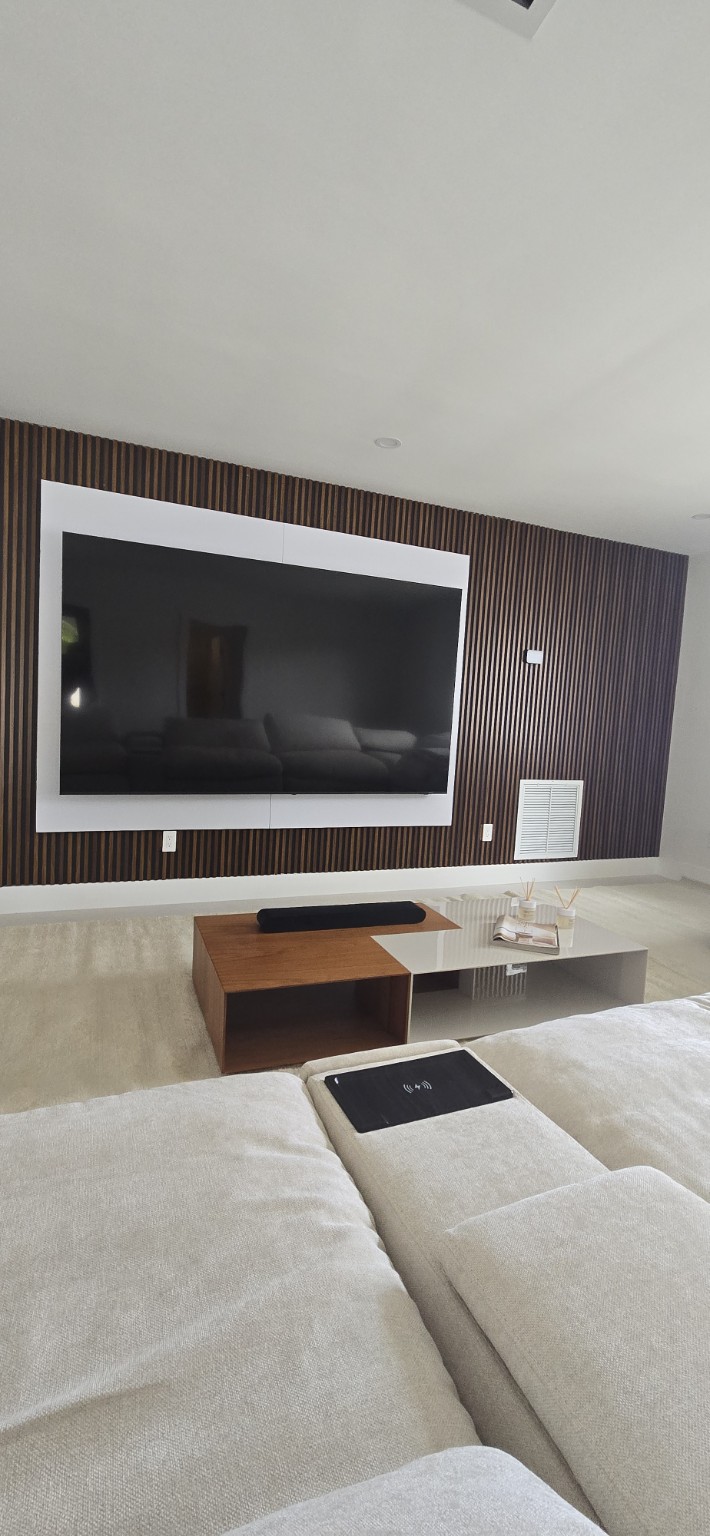 Decorative slat TV wall project